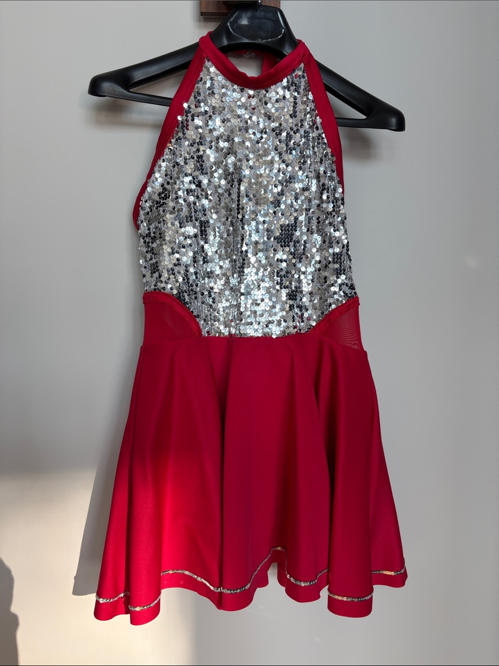 Weissman Red Sequin Halter Jazz Costume